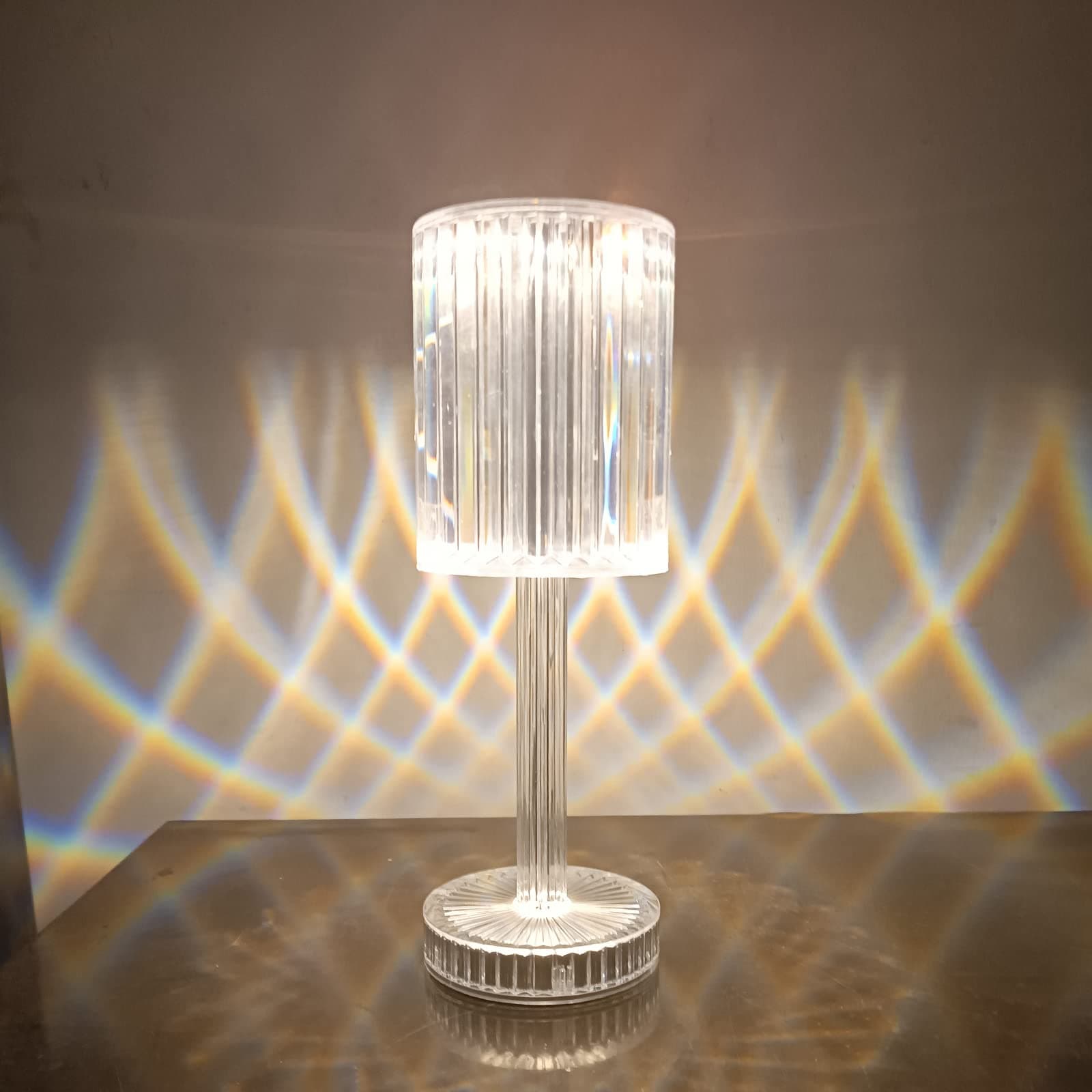 VGE Crystal Table Lamp, Touch Control Modern Nightstand Lamp,3 Colors Changing Diamond Table Lamp,USB Rechargeable LED Night Light for Home Bedroom Living Room Office Decor Valentines Day Gifts