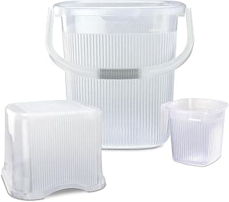 Nayasa Rimmy 20, 3 Pcs Bathroom Set (18 L Bucket + 1 L Mug + Stool), Transperent(Assorted Color)