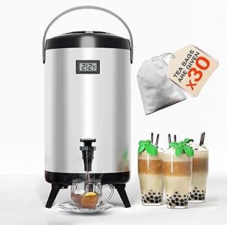Insulated Beverage Dispenser-NON HEATING,75 Cup Hot Drink Beverage for Catering-Stainless Steel Hot Beverage Dispenser 12 L/3.2 Gallon Hot Coffee Dispenser with Spigot for tea, Water,(silver)