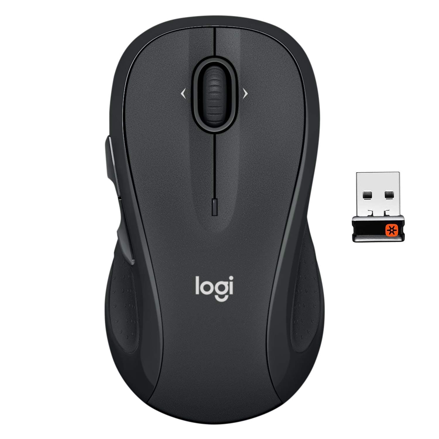 Logitech M510 Wireless Mouse, 2.4 GHz with USB Unifying Receiver, 1000 DPI Laser-Grade Tracking, 7-Buttons, 24-Months Battery Life, PC/Mac/Laptop - Graphite