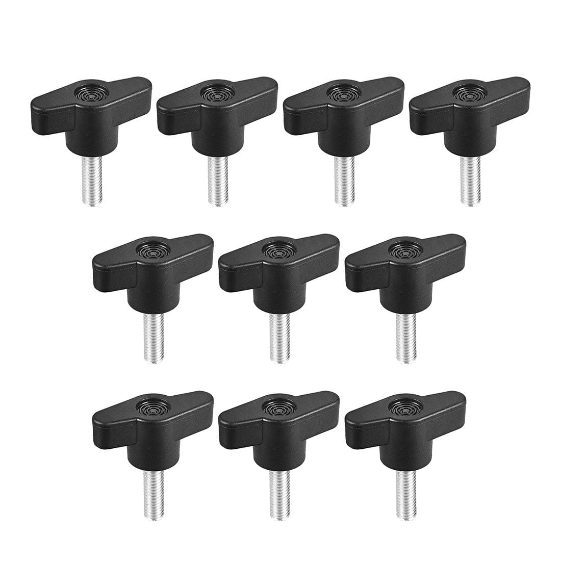 UxcellClamping Handle Screw Knobs Handle M6 x 20mm Threaded T-Shape 10pcs