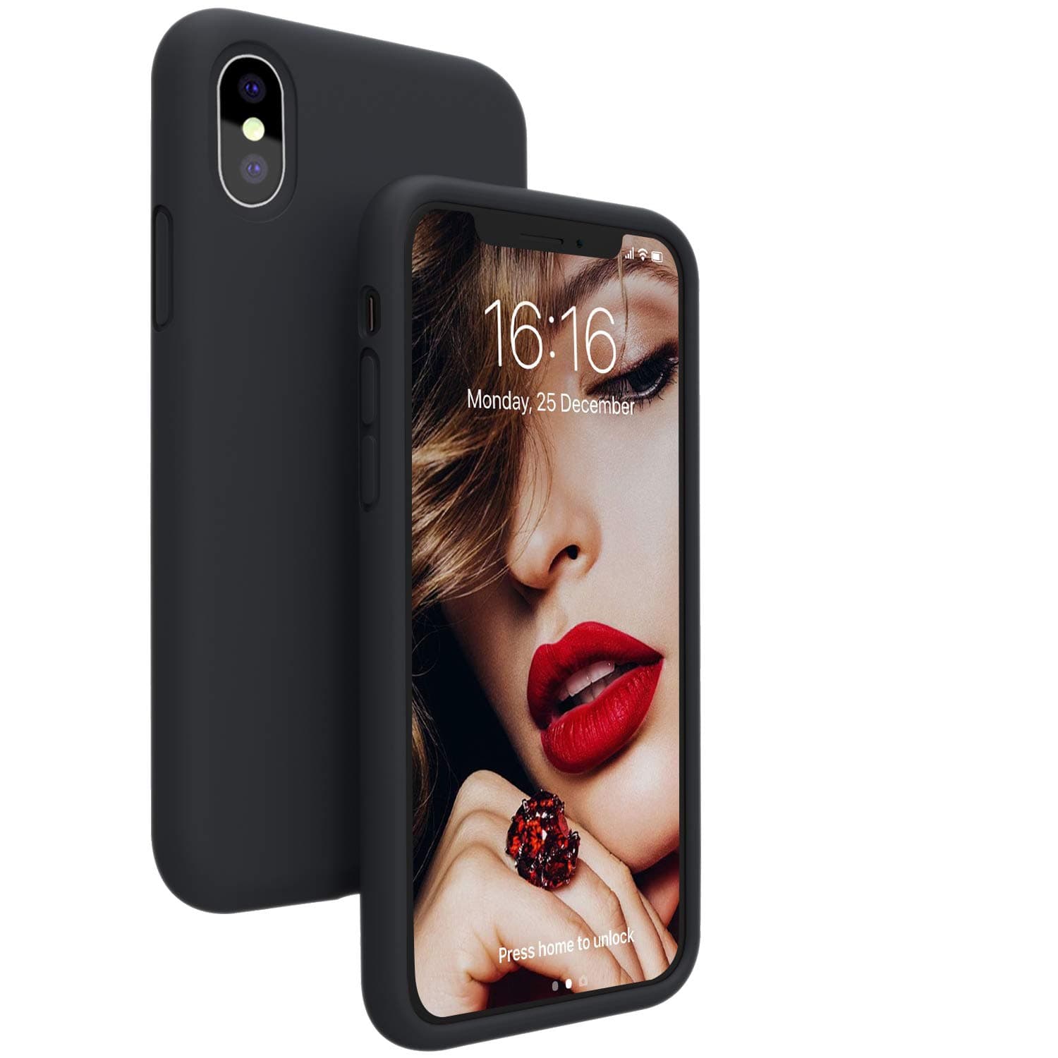 JASBON Case for iPhone XS Max,Silicone Phone Case Full Protective Phone Replacement 6.5 inch Cover for iPhone XS Max-Black