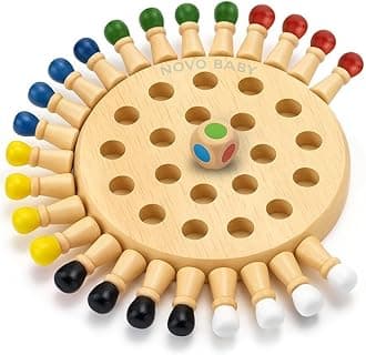Novo Baby Wooden Memory Chess for Kids 2–5 Years | Montessori Educational Board Game | Color Matching Stick Puzzle for Boys & Girls | Brain Training Age 3+