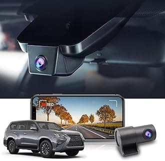 FITCAMX 2K Front and Rear 1080P Dash Cam, Dual HD Video with 64GB Card, WiFi and APP, OEM Style Suitable for 2020-2023 Toyota Land Cruiser Prado&Lexus GX460, G-Sensor, Night Vision, Loop Recording