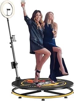 MWE 360 Photo Booth Machine for Parties with Extra Battery,Logo Customization,Software APP Remote Automatic 360 Spin Camera Booth (22'')
