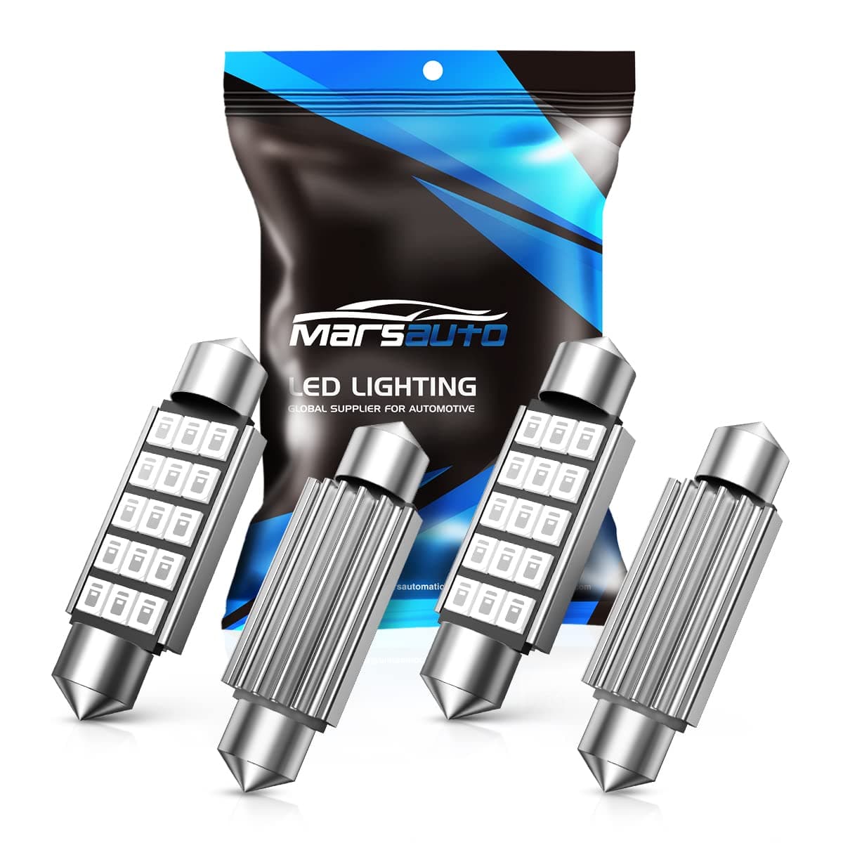 Marsauto578 Led Map Light Dome Bulb Blue 211-2 212-2 Led Festoon Bulb 41mm 42mm 569 6411 6451 Car Light 1.59inch (Pack of 4)