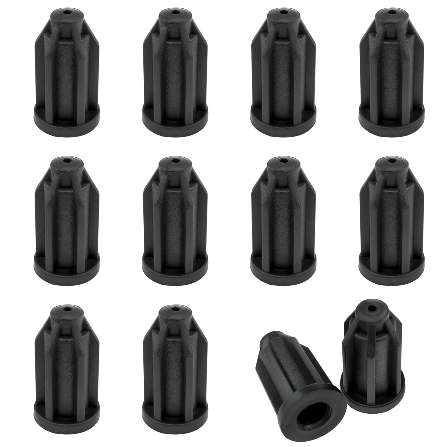 LoveIysp Plastic Caster Socket Black Sleeve Round Inserts Chair Caster Wheel Stem Insert（1 Inch Wheel 7/16 Inch Inside Stem）-12PCS