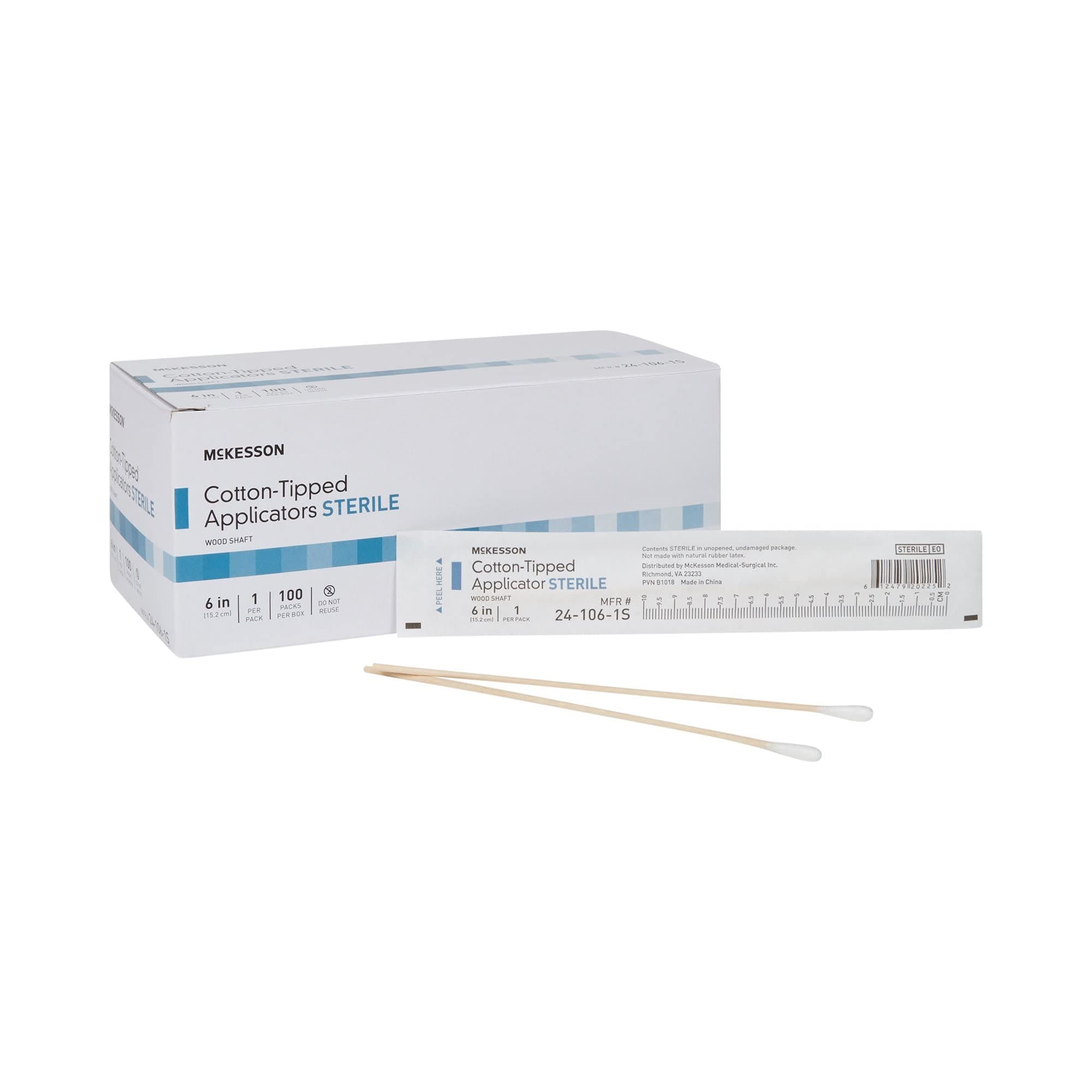 McKesson Sterile Cotton Tipped Applicators 6"