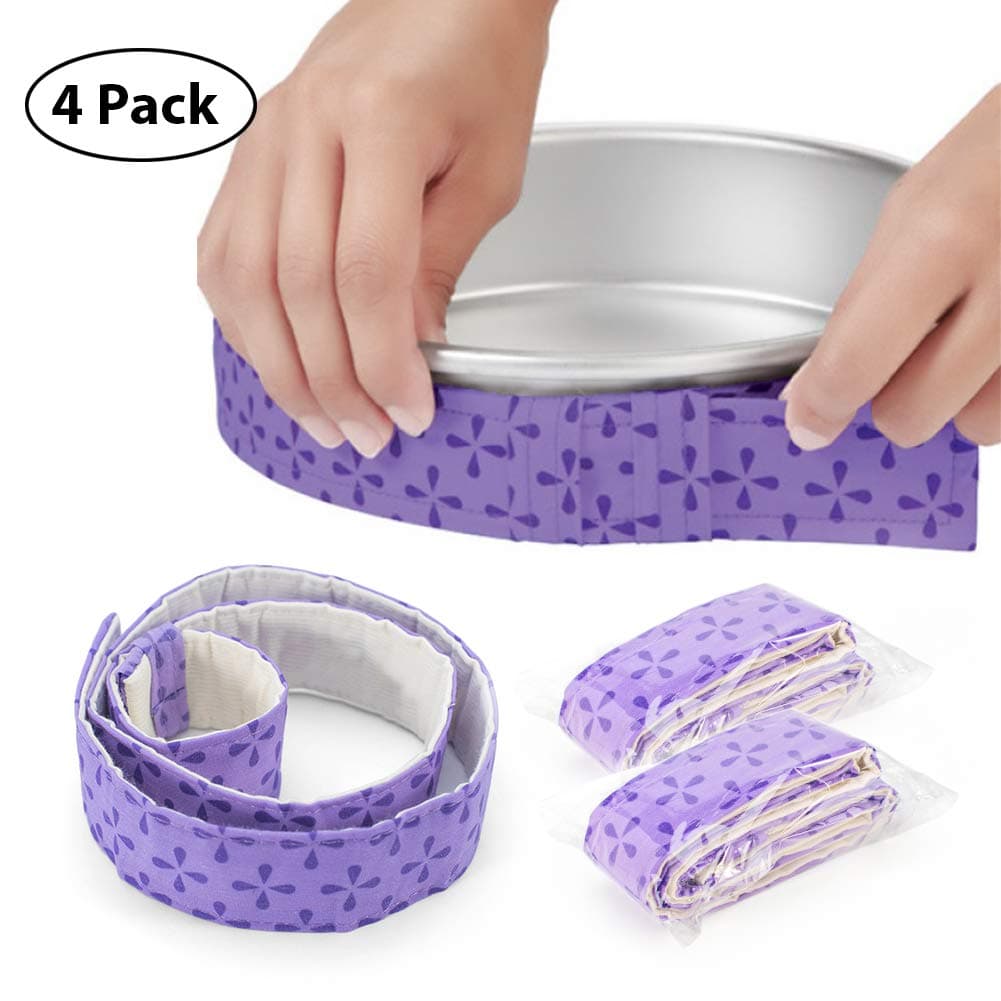 Unilive Bake Even Cake Strip Belt Cake Strips for Baking Cake Pan Strips Tool,Super Absorbent Thick Cotton for Home Kitchen Bar,4-Pack