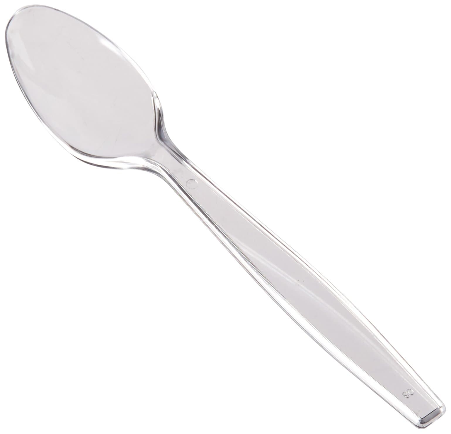 Fineline Settings Extra Heavy Cutlery Clear Spoons, Bulk Pack 1000 Pieces