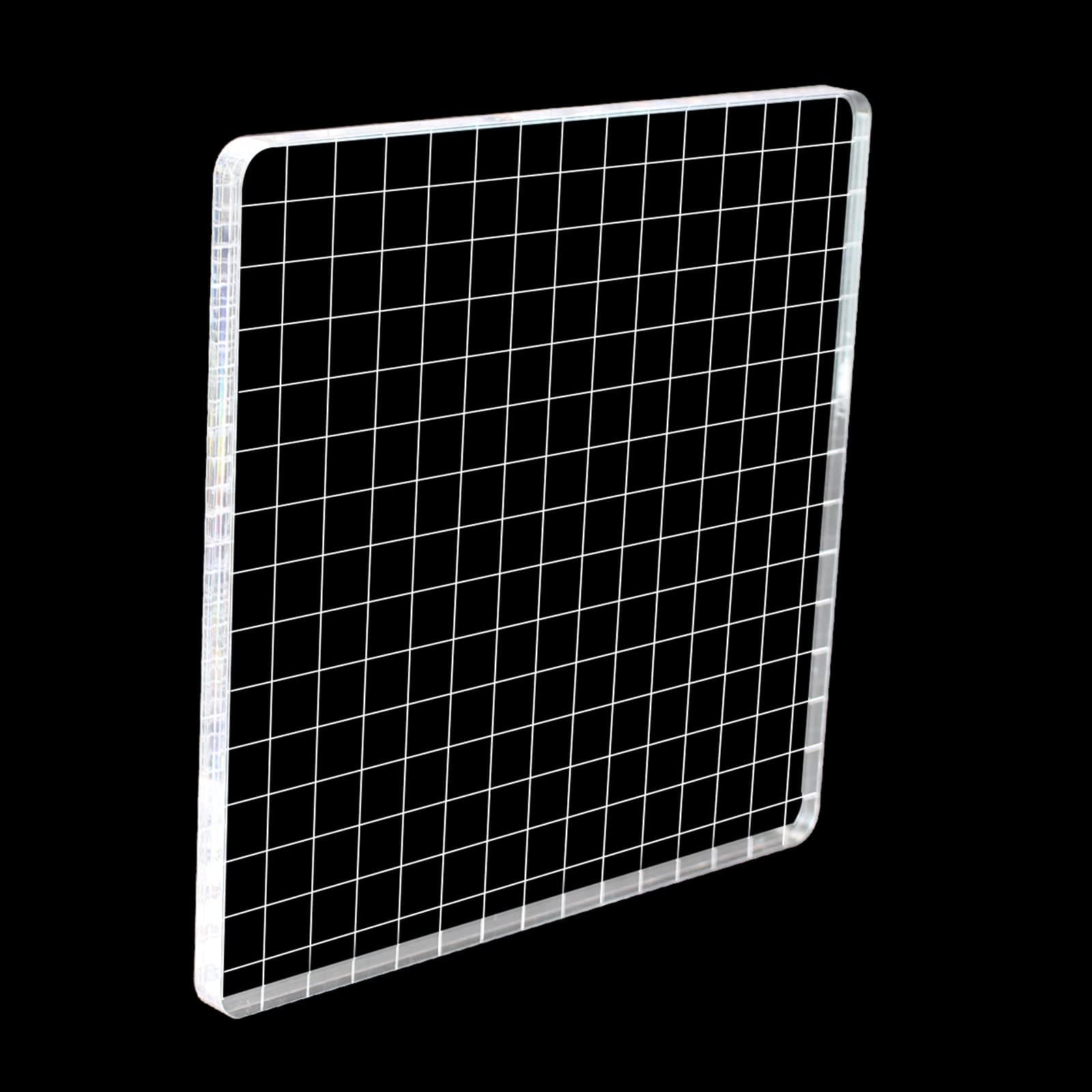 Large Stamp Blocks 6 Inch Acrylic Clear Stamping Blocks Tools with Grid Lines for Scrapbooking Crafts Making