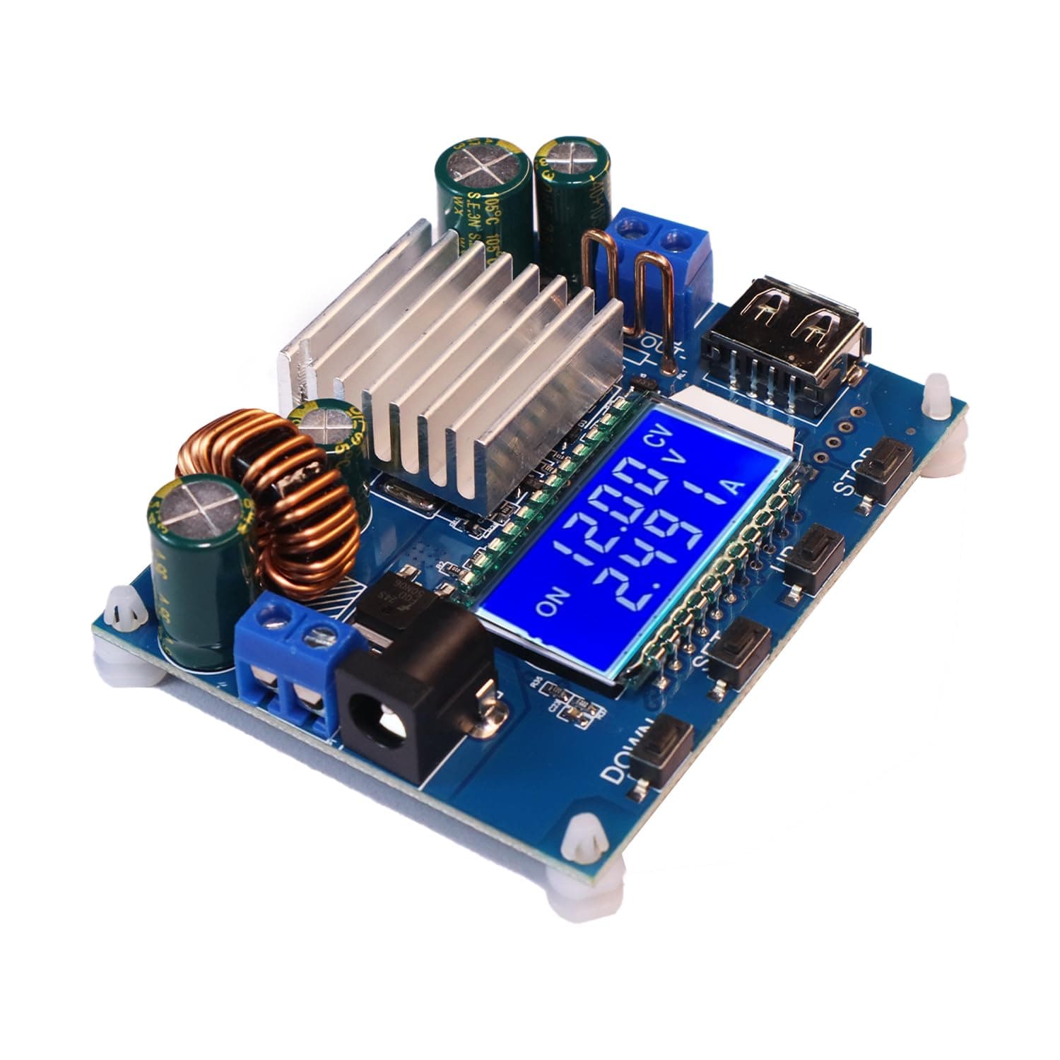 amiciSmart Buck Boost Converter Display, Buck-Boost Board DC 5-30V to DC 0.6-30V Adjustable Constant Current Voltage Step UP Down Voltage Regulator 4A 35W Power Supply Module