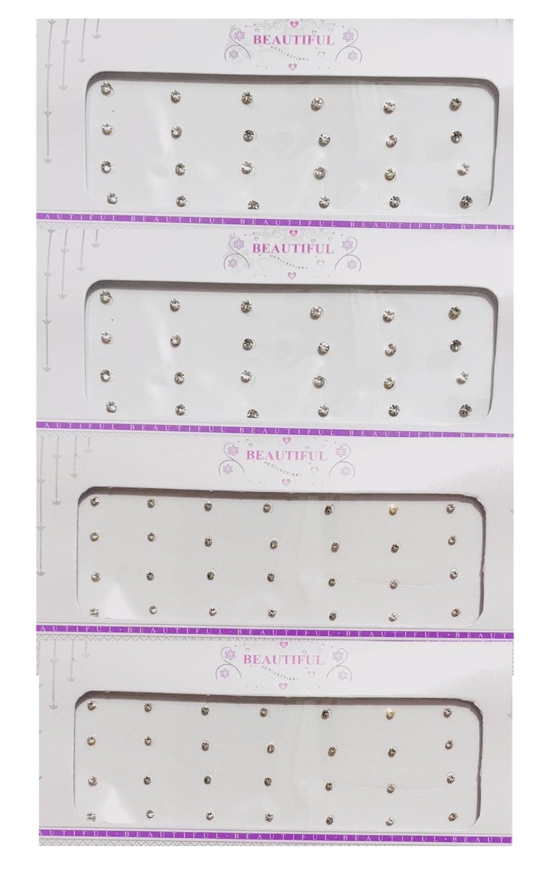 Small White Diamond Cut Tiny Rhinestone Bindi Wedding Makeup for Girls Kids Women