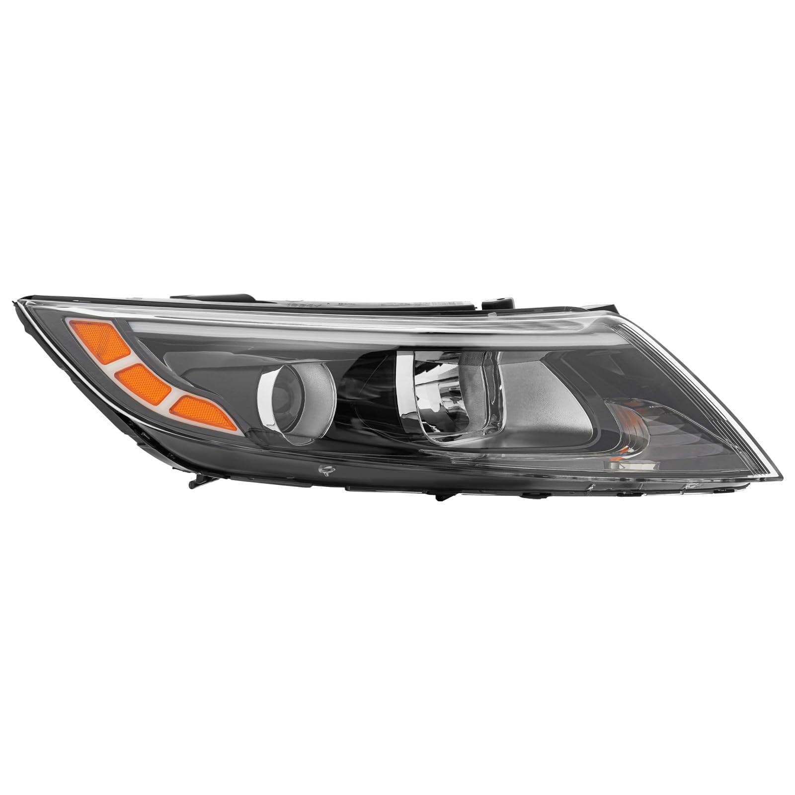 For 2014 2015 Kia Optima Halogen Projector Headlight Headlamp Assembly Black Housing Clear Lens Right Passenger Side (Right Side)