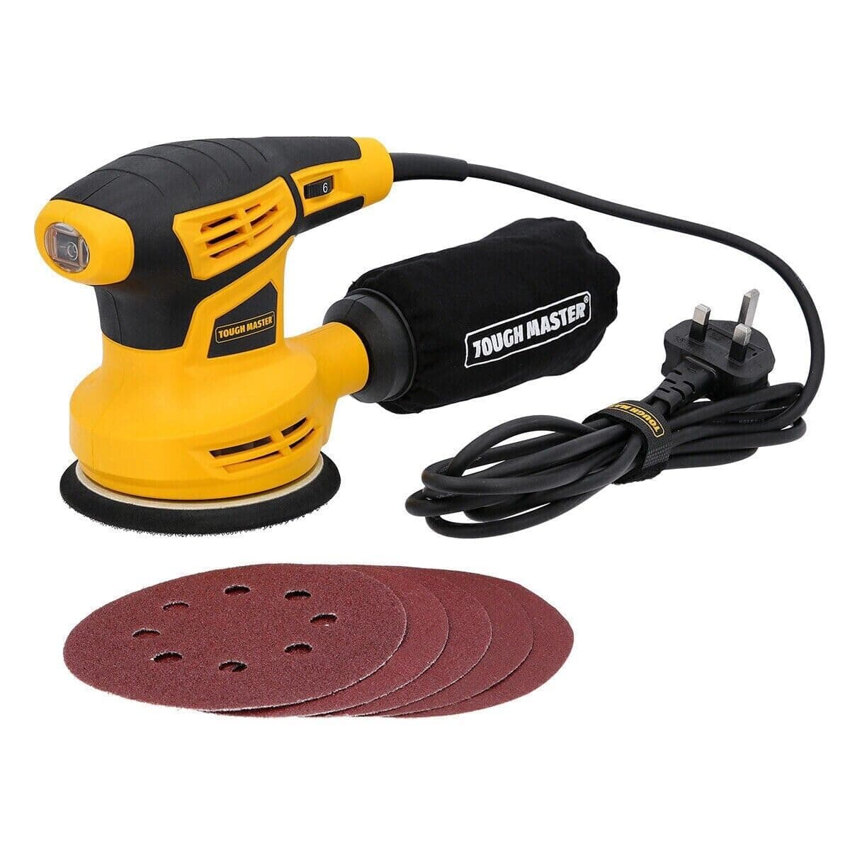 Orbital Sander 125mm, 6 Variable Speed, Random Orbit Sander 13000RPM, Electric Sander with Dust Collection Ideal for Sanding, Polishing Wood, DIY, Home Improvements
