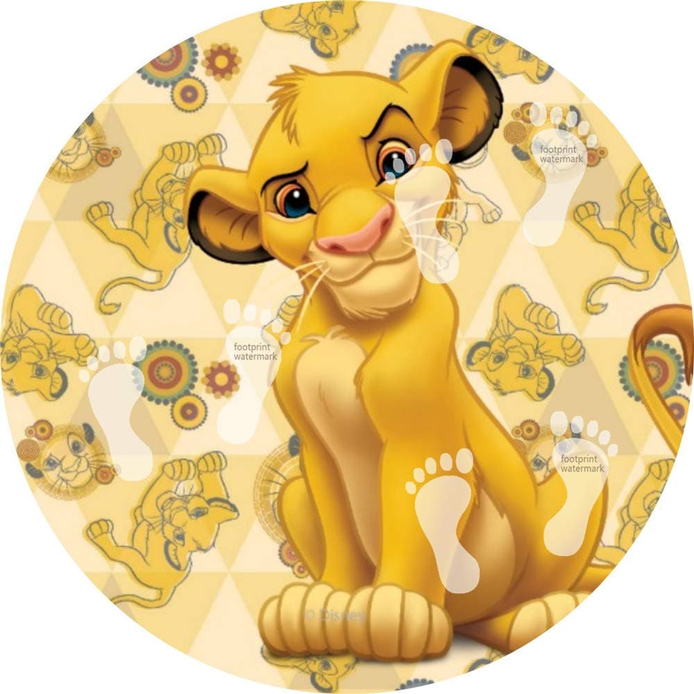 ROOMBADHL 2 Pack Round Bath Mats For Bathroom Decor Non Slip Backing Bath Mat Rugs For Floors Shower Kitchen Flannel Carpet Bedroom mat-lion king simba on triangle pattern