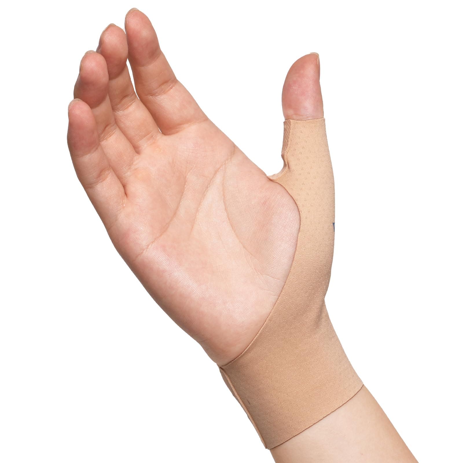 VELPEAU Thumb and Wrist Compression Sleeve for Tendonitis (Pack of 2), Seamless Technology, Gloves Wraps for Arthritis Pain Relief for Women & Men, Splint Liner, Fits Both Hands (Khaki, Long Version, M)