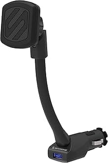 Scosche Magnetic Power Socket Mount With Usb Charging Port, Black (MAG12V)
