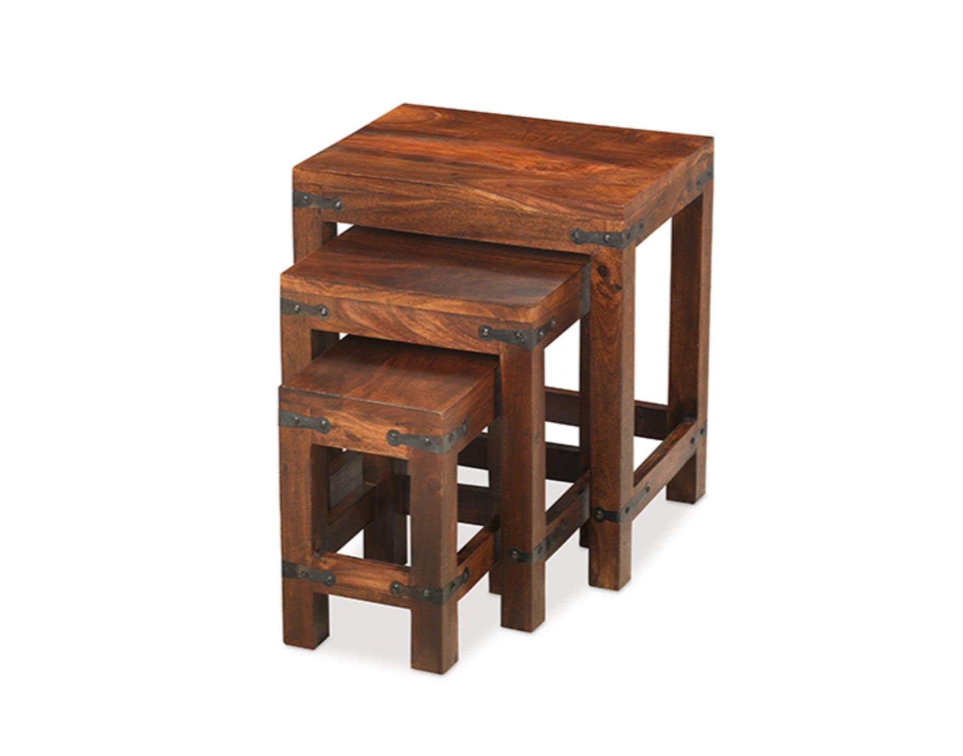Nest of Tables / 3 Nesting End Tables/Solid Wood Living Room Furniture