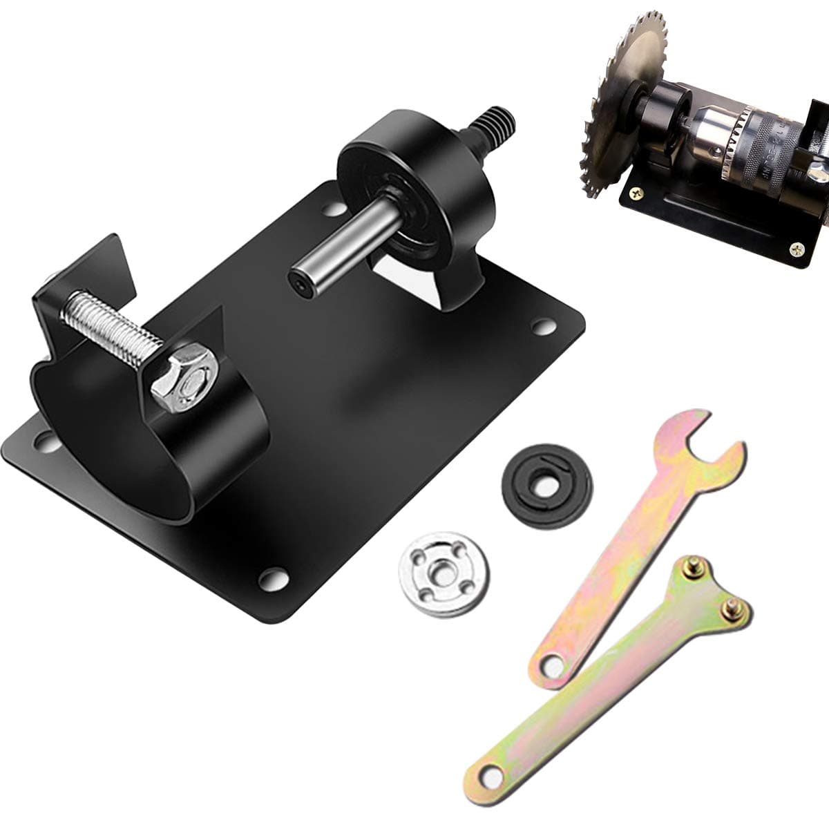 SHAFIRE Electric Drill Cutting Seat Stand Support Angle Grinder 2 Wrench 2 Gasket - Black