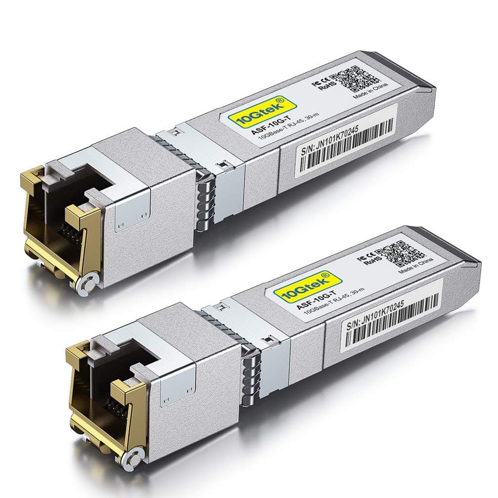 [2 Pack 10Gb SFP+ RJ45 Copper Module 30-meter, 10GBase-T SFP+ Transceiver Compatible for Cisco SFP-10G-T-S, Ubiquiti UniFi UF-RJ45-10G, Netgear, Mikrotik S+RJ10, TP-Link, D-Link