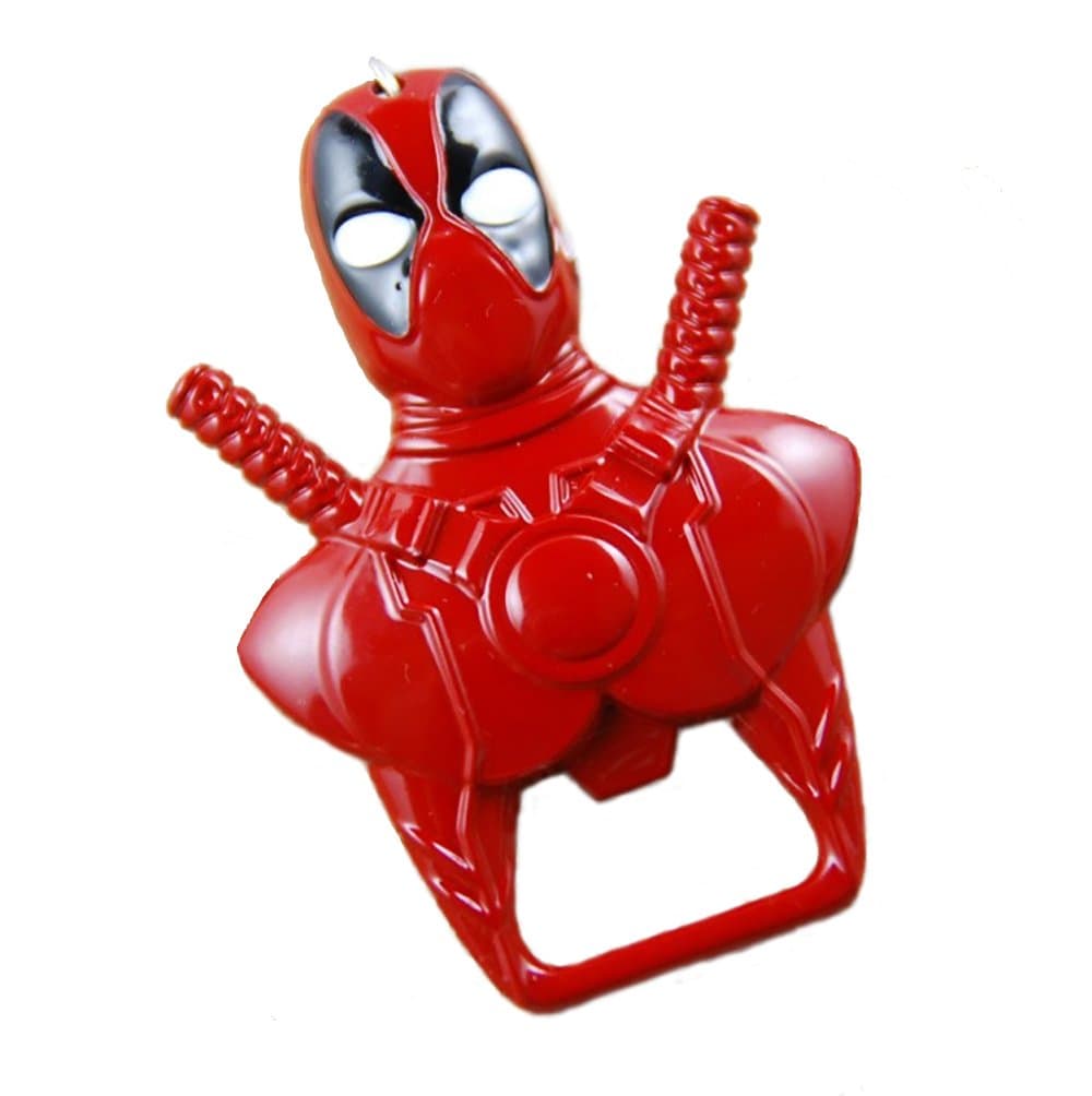 Marvel Comics Red Deadpool Metal Keychain and Bottle Opener (1)
