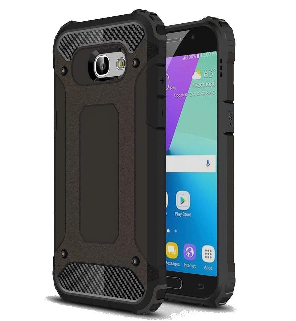 Armor Case for Samsung Galaxy A5 2017, Heavy Duty [4 Corners Shockproof Protection] Bumper Cover (Black)