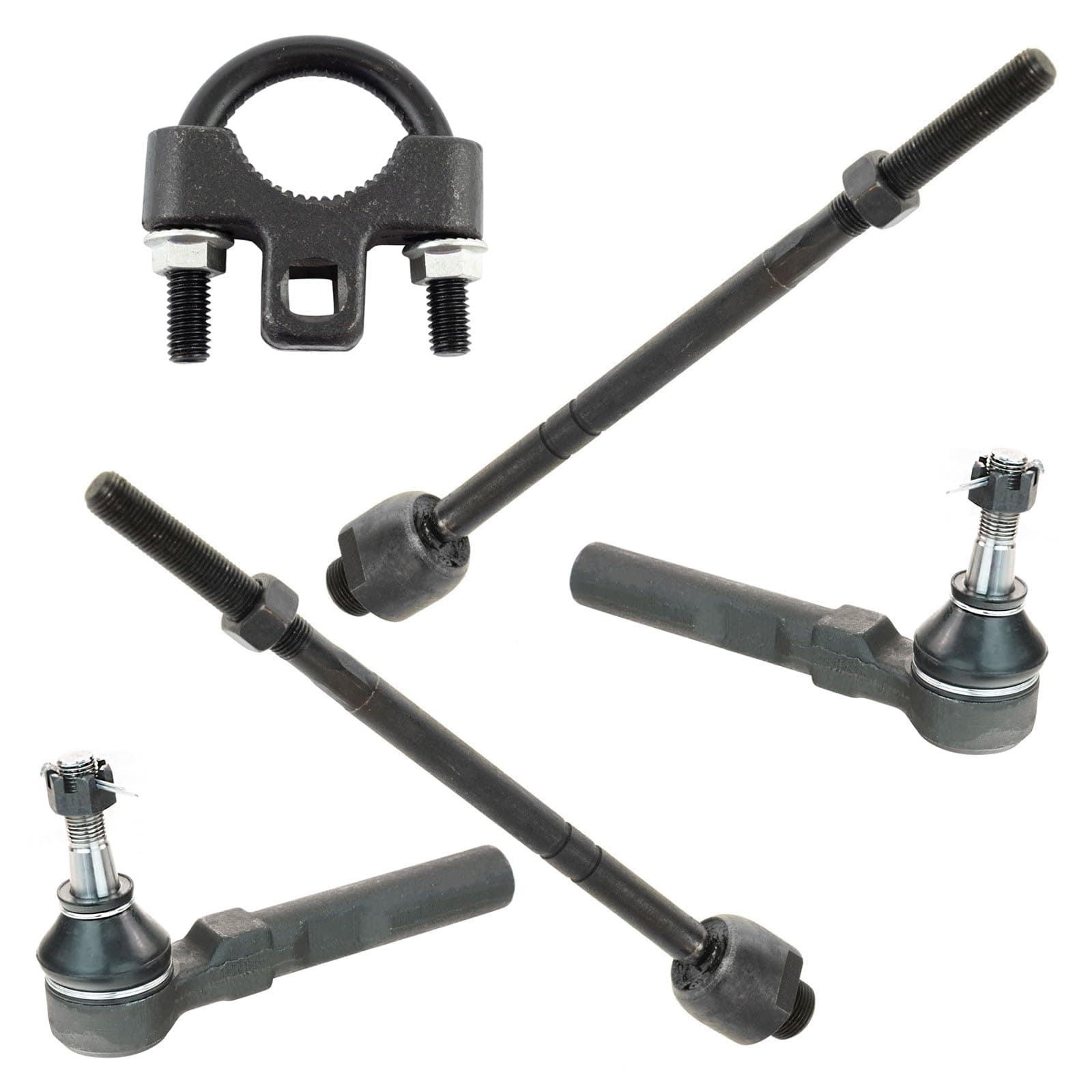 TRQ Inner and Outer Left and Right Tie Rod Set Compatible with 99-03 Chevrolet Silverado 1500 RWD 04-06 Chevrolet Silverado 1500 RWD Rack and Pinion Steering 99-03 GMC Sierra 1500 RWD