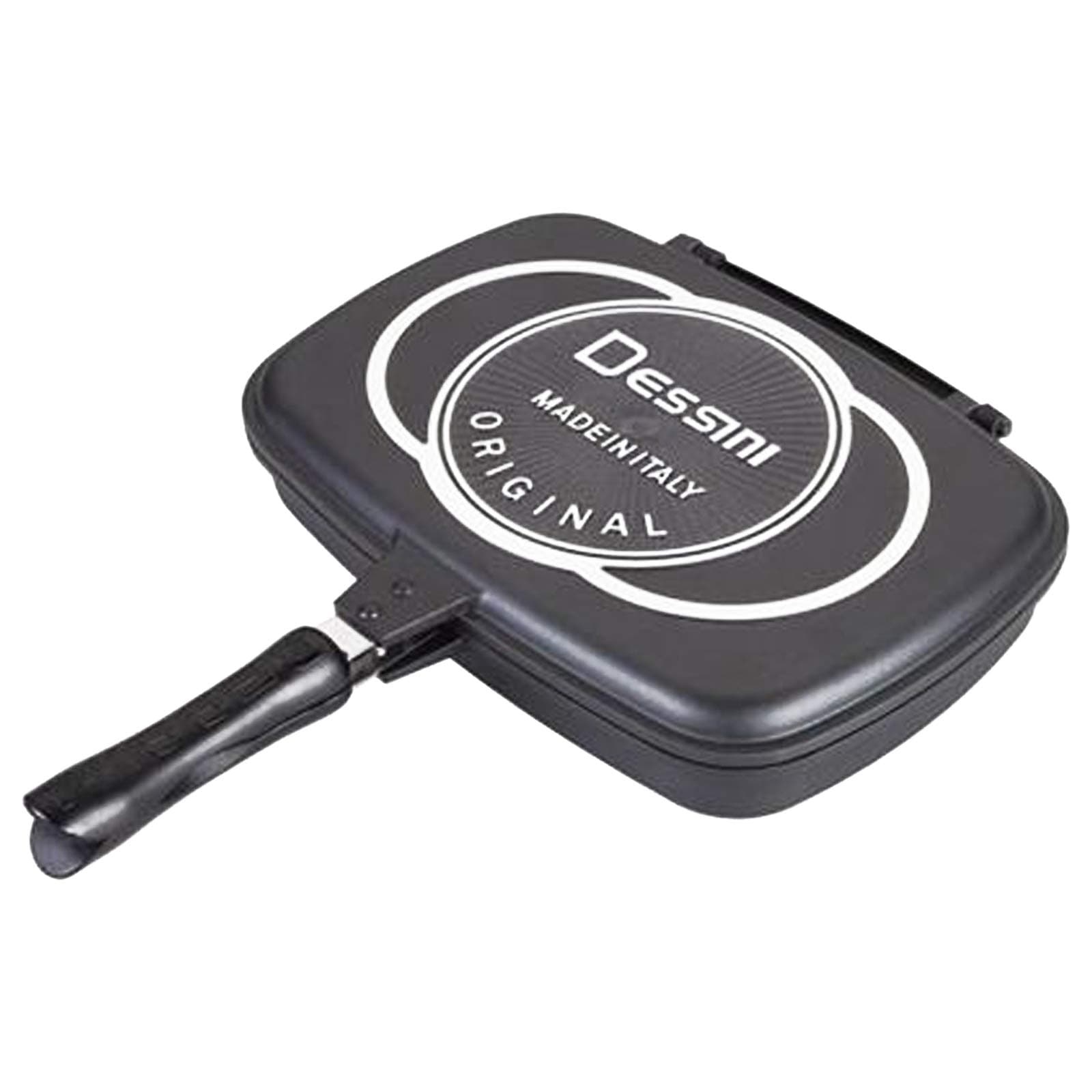 Dessini Two-Sided Double Grill Non-Stick Pressure Pan, 36 cm, Black, Aluminum