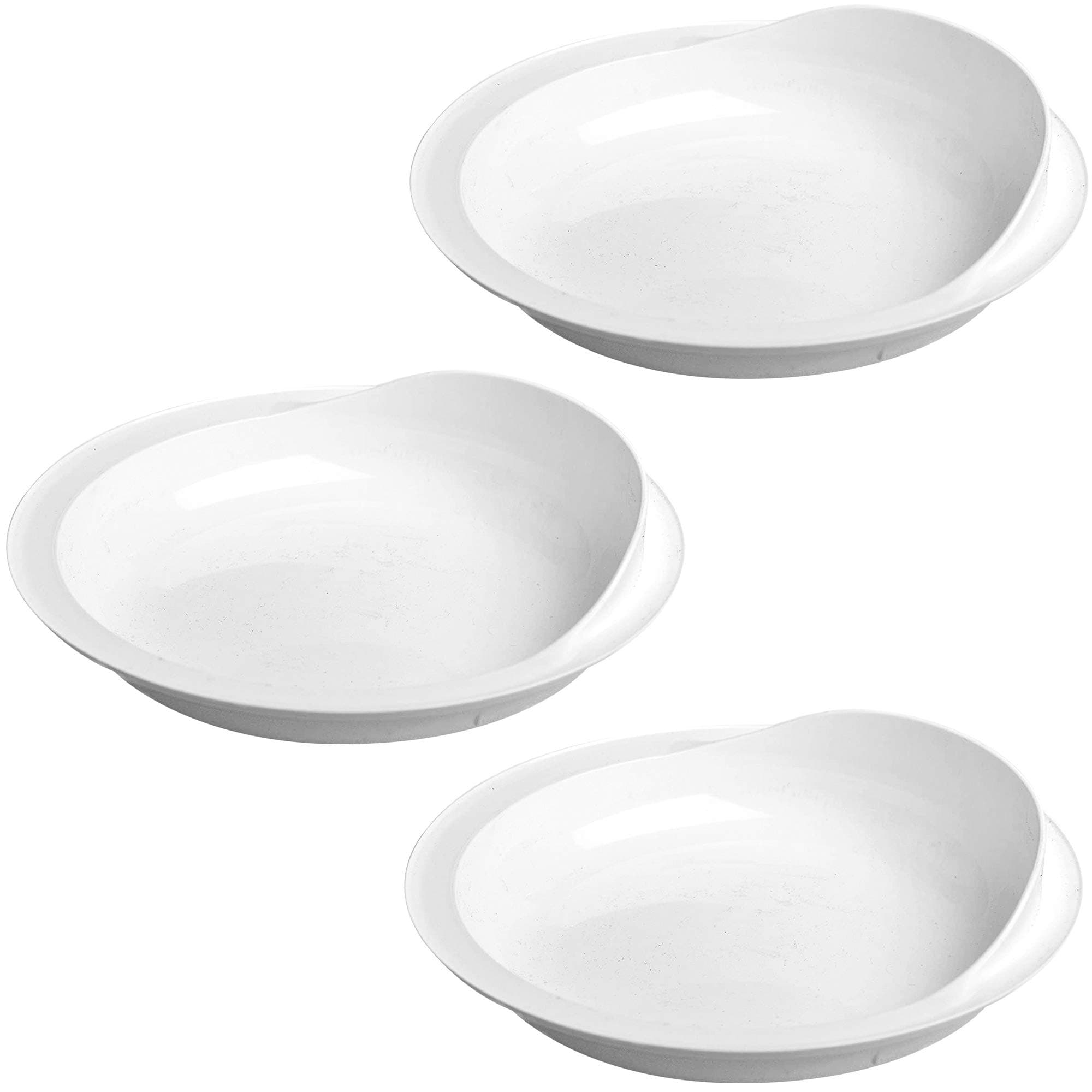 Providence Spillproof Scoop Plate - 9" White (3-Pack)