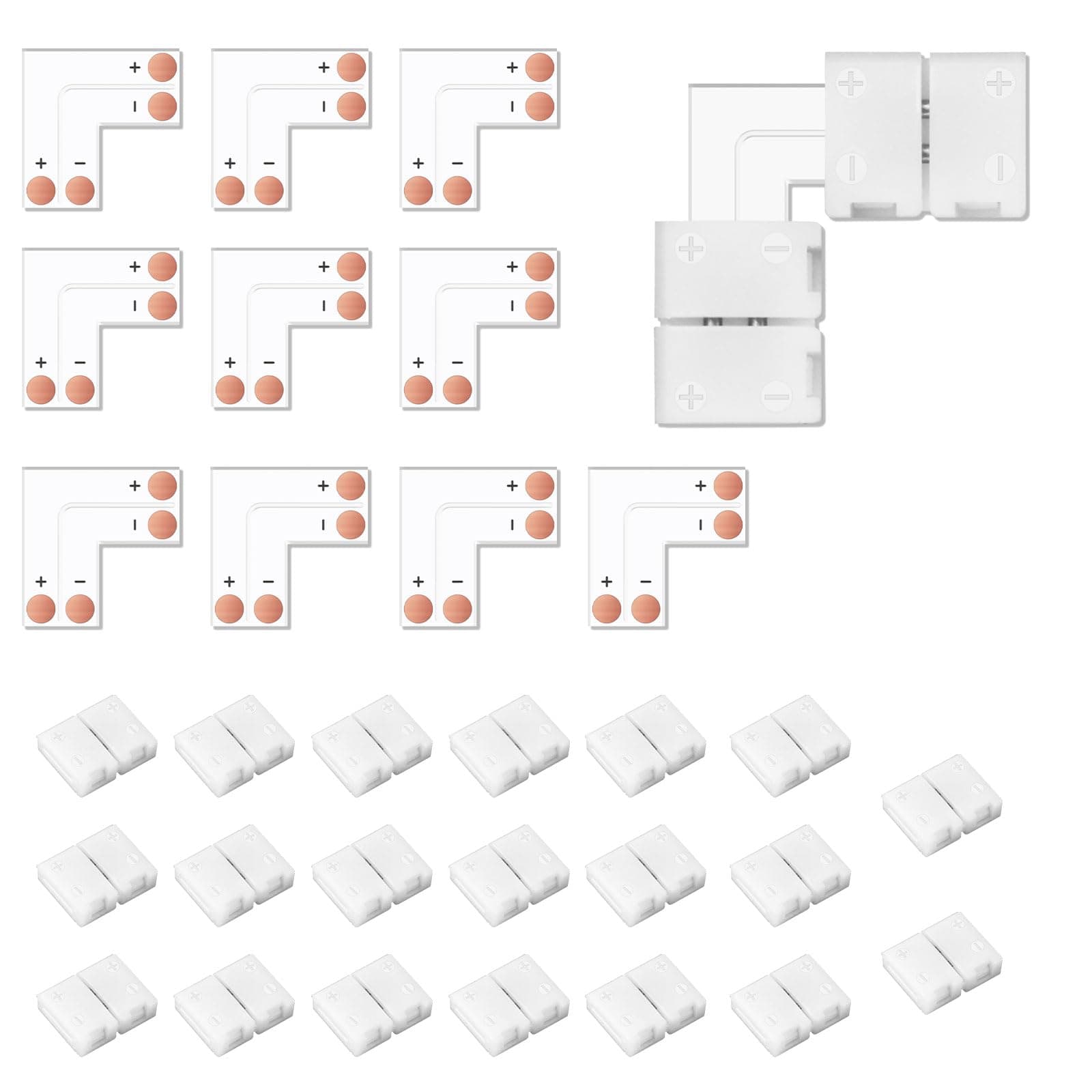 VIPMOON 8mm 2pin L-Shape LED Strip Connector