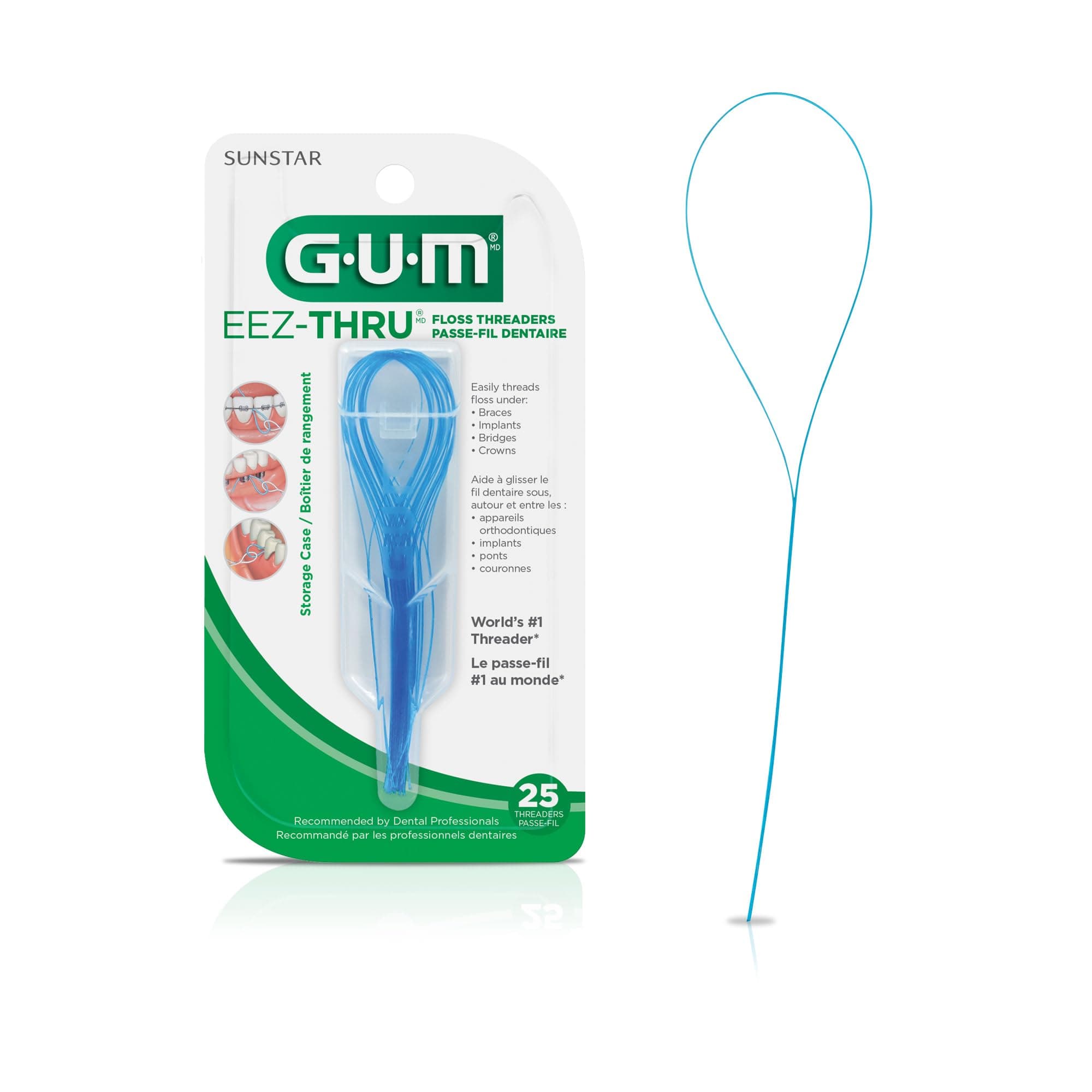 GUM Eez-Thru Floss Threaders [840] 25 Each ( Pack of 1)