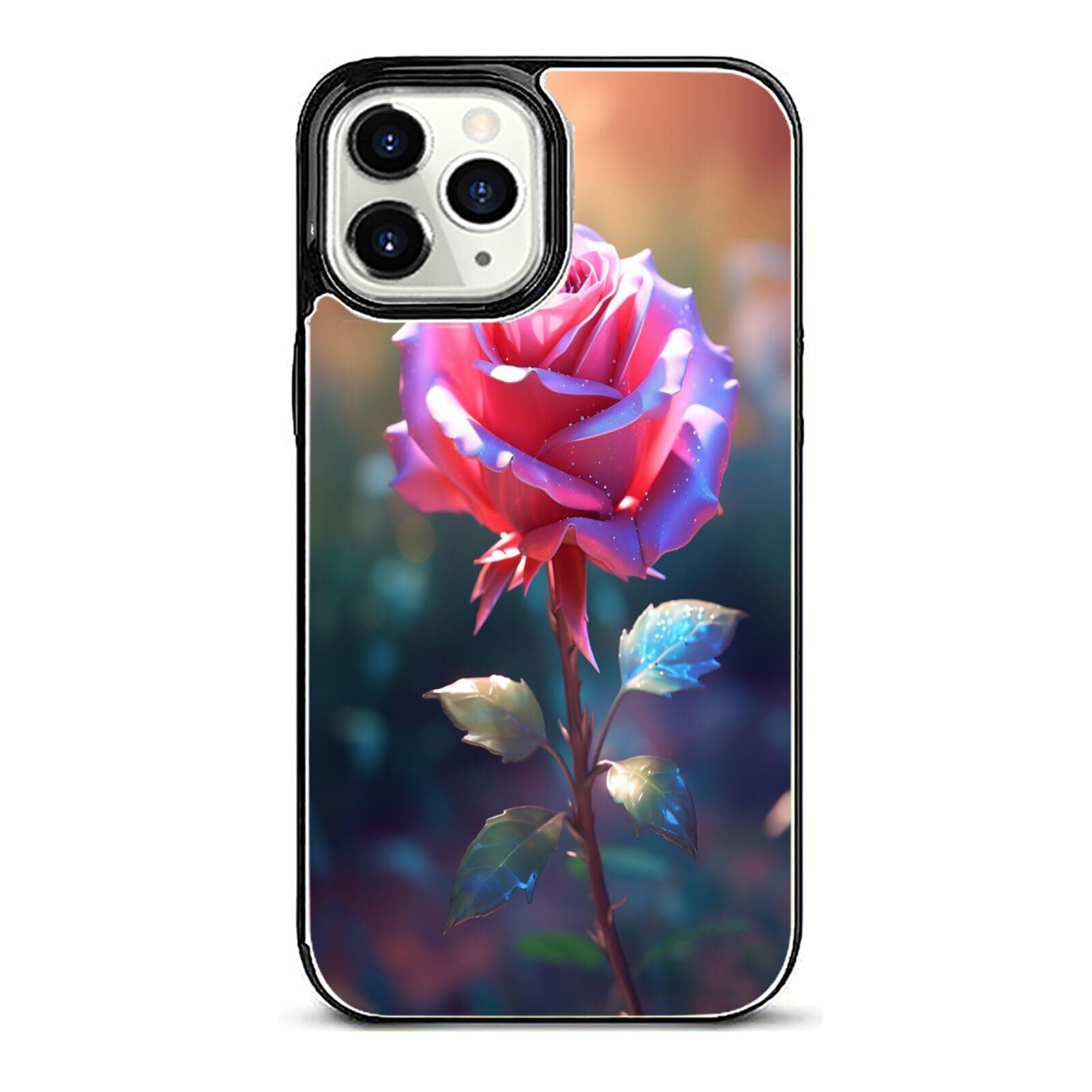 DAFEI Stylish Wallet Case for iPhone 12 Mini with Rose Flower-aa884 Design - Premium Protection and Functionality Sleek Design Kickstand Feature