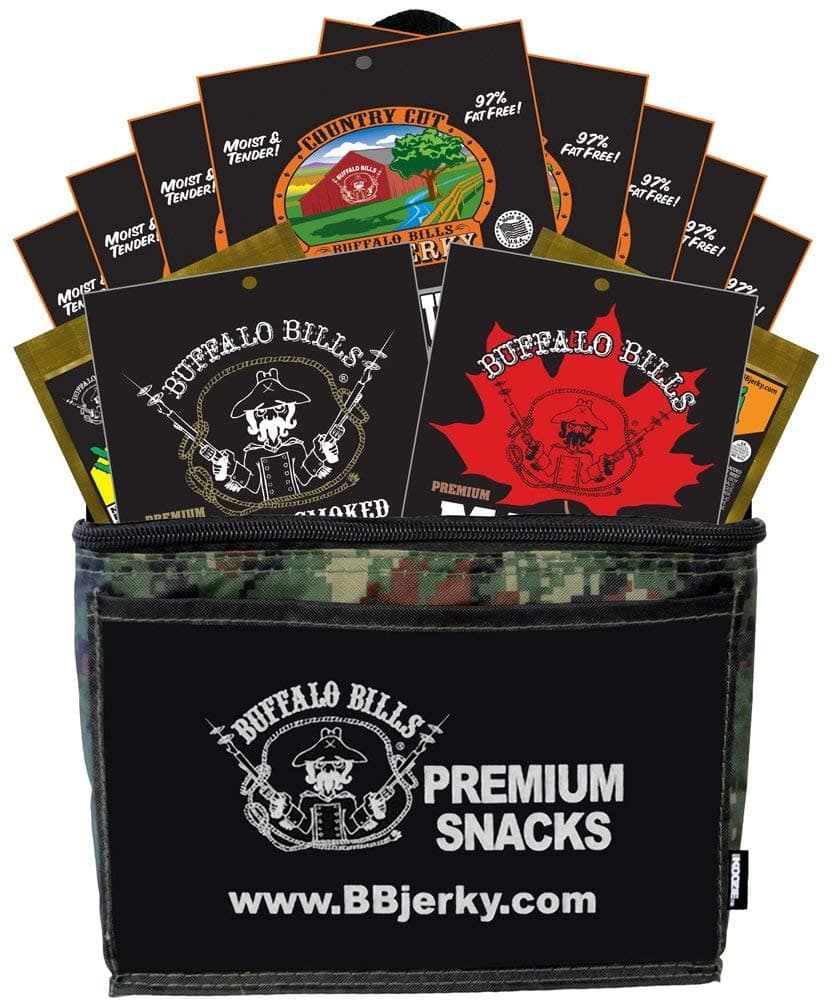 Buffalo Bills 12-Piece Beef Jerky Sampler Camo 6-Pack Gift Cooler (12 assorted 1.5oz jerky packs)