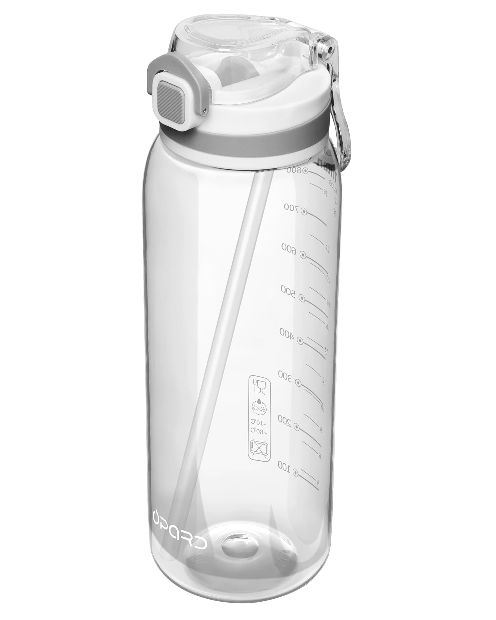 Opard Peak 1000 ml/34 oz Water Bottle with Straw Cap, BPA-Free, Leak Proof Flip Top Bottle