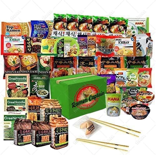 Assorted Ramen Variety Bundle. Instant Noodle Box w/Fortune Cookie & Chopsticks - Nong Shim, Nissin, Samyang, Mama, Acecook, Kung-Fu, Ottogi with Extra Mix Brands. (Non Spicy (15 pack))