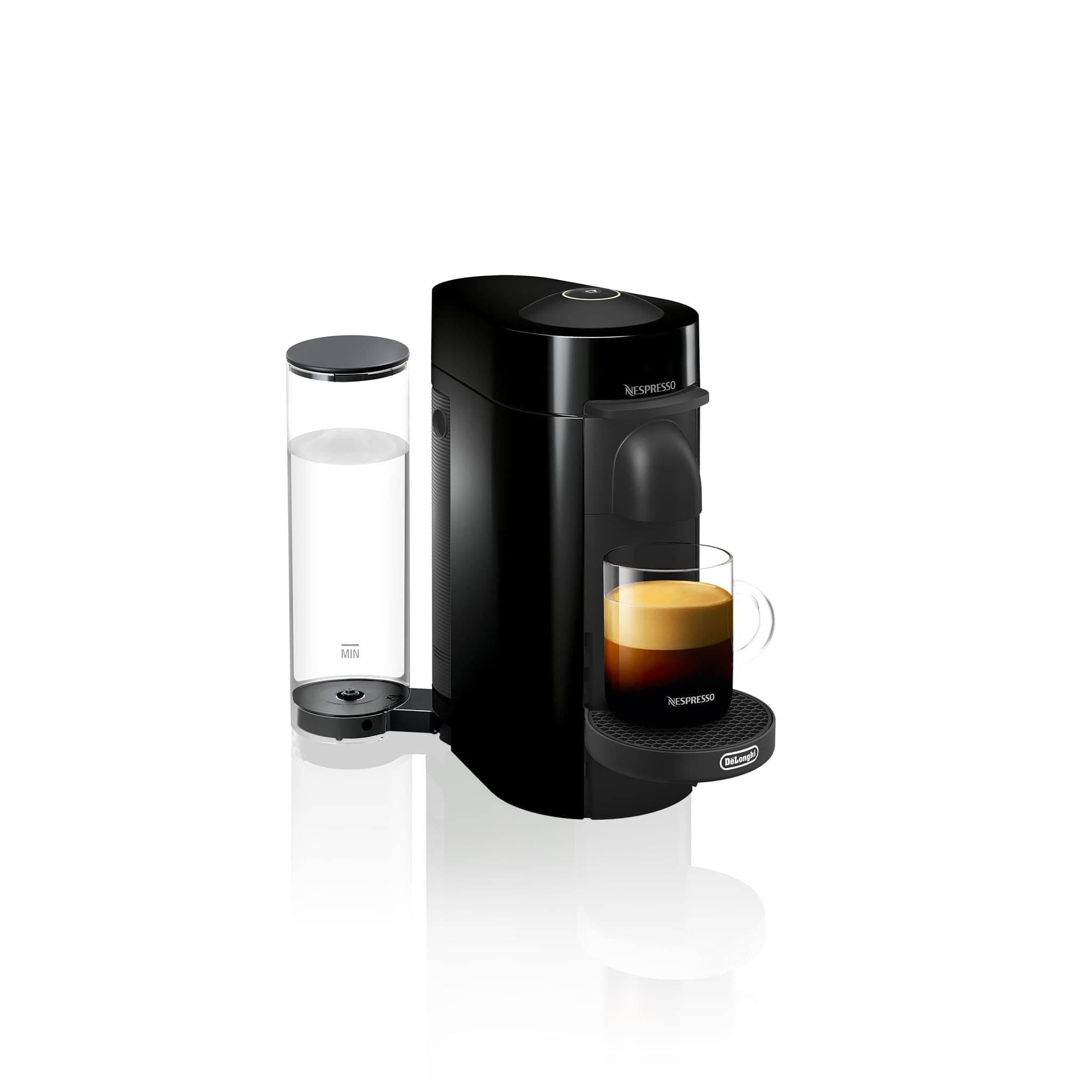 Nespresso Vertuo Plus Coffee Machine by De'Longhi for Vertuo Coffee Pods, Over 30 Varieties of Pods, Automatic Opening, Starter Capsule Set Included, EN150.B, Black
