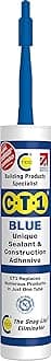 CT1 Blue TRIBRID Multi-Purpose Sealant & Adhesive - Bathroom, Shower & Window Sealant - Odourless - Anti Mould Waterproofing Sealant Adhesive - Vibration Resistant & Flexible - 290ml