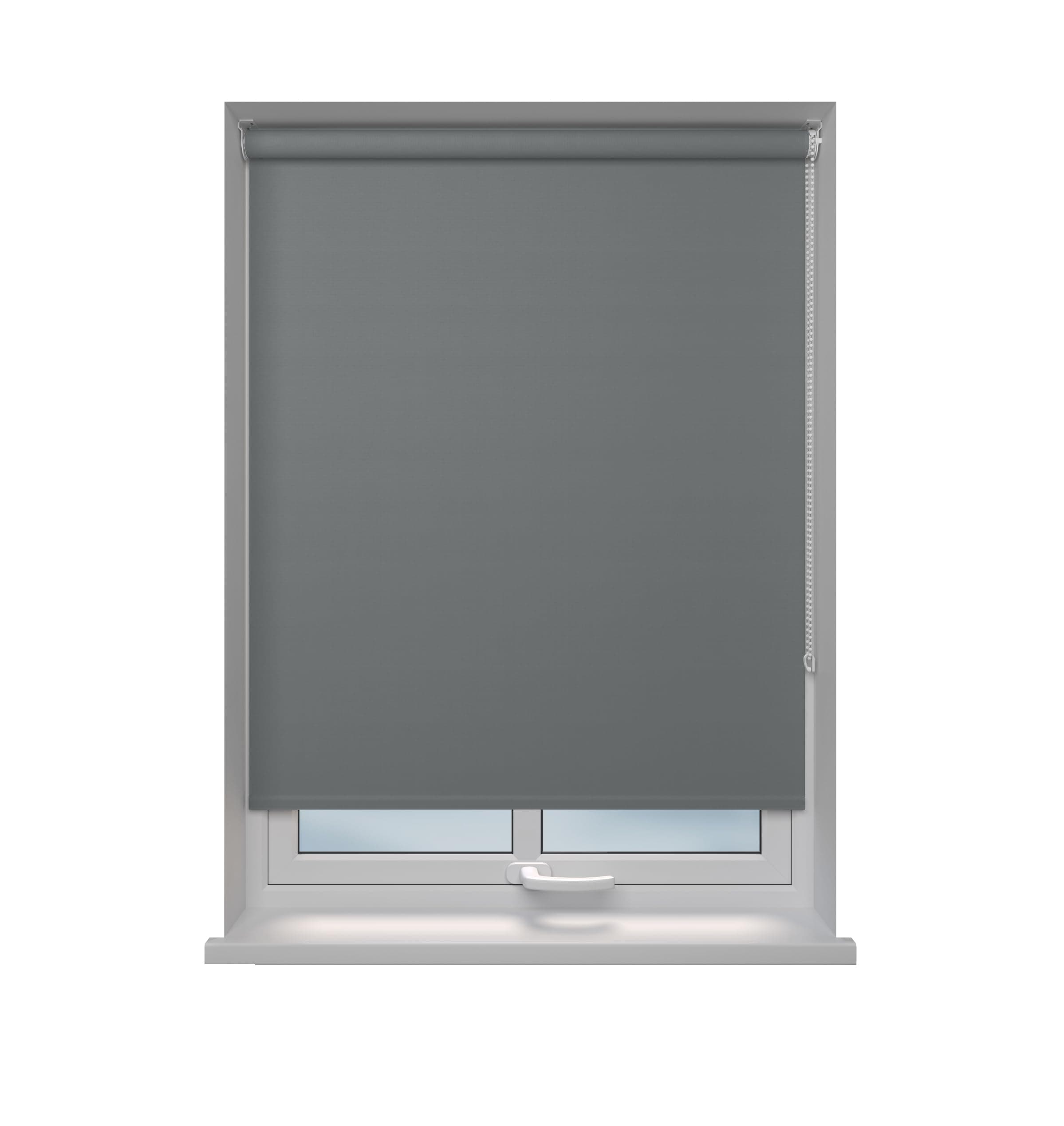 Home In Style 4U Roller blinds Thermal Blackout Roller blind - Trimmable UV Protection Child Safe Home Office Window Blinds Easy Fit Room Darkening shades Grey Blind 90cm wide x 165cm drop