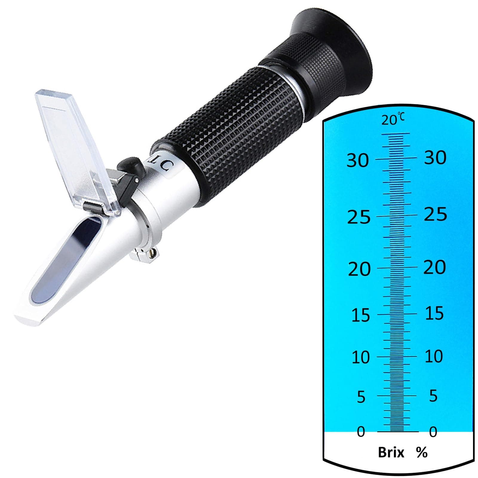 Brix Refractometer 0-32% Brix Meter for Testing Sugar Content in Fruit, Portable Brix Tester Refractometer for Making Maple Syrup, Juice, Beverage