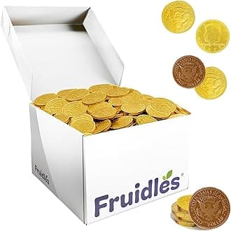 Milk Chocolate Coins, 1000-Pack Gold Half Dollar Coins, Made with Premium Belgian Chocolate, Nut Free, Non-GMO, Kosher Dairy