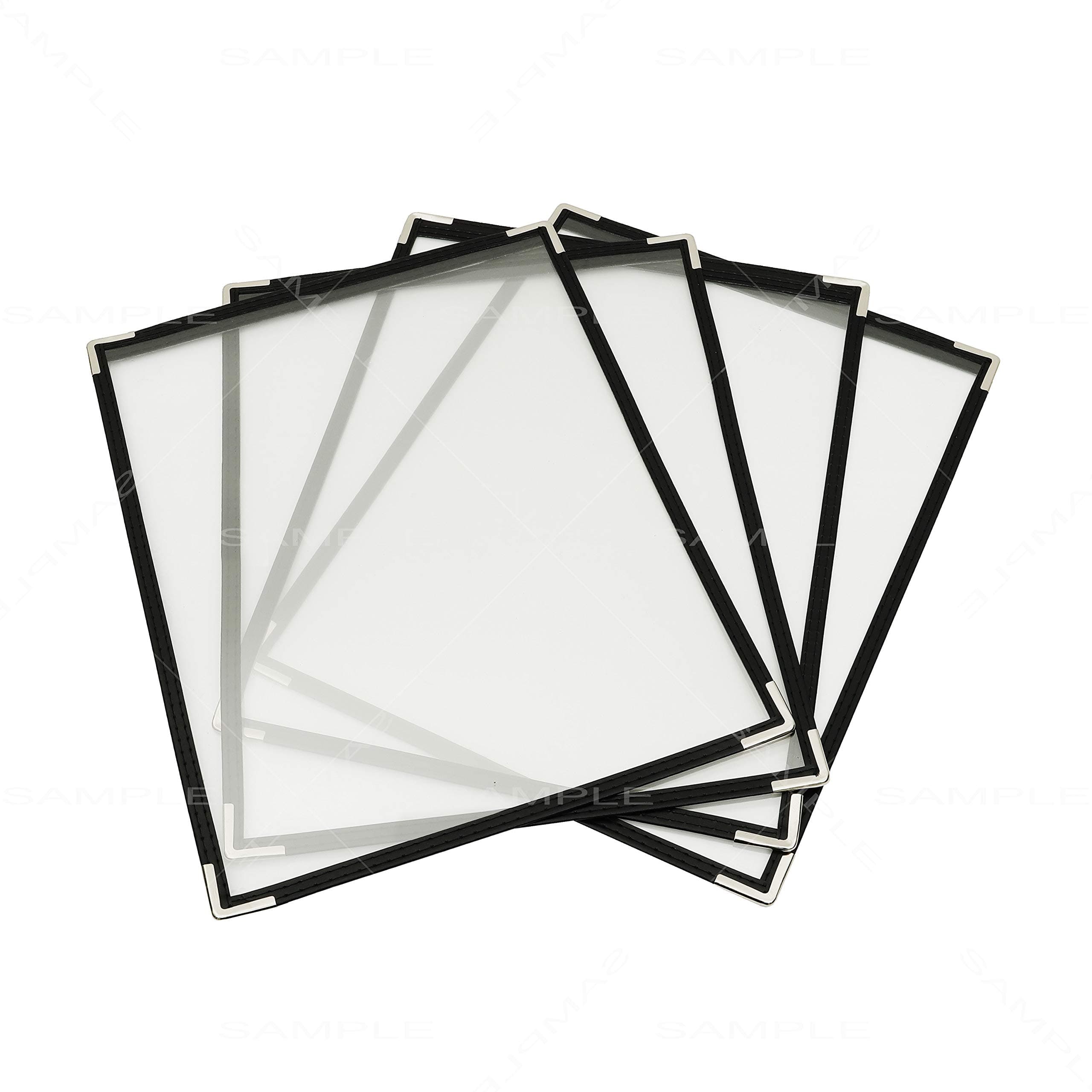 Aces Mark 25 Menu Covers 8.5 X 11 Inch Menu Holder Double Stitched Menu Covers Single Page Menu Covers Transparent View Double-Surface Menu Covers