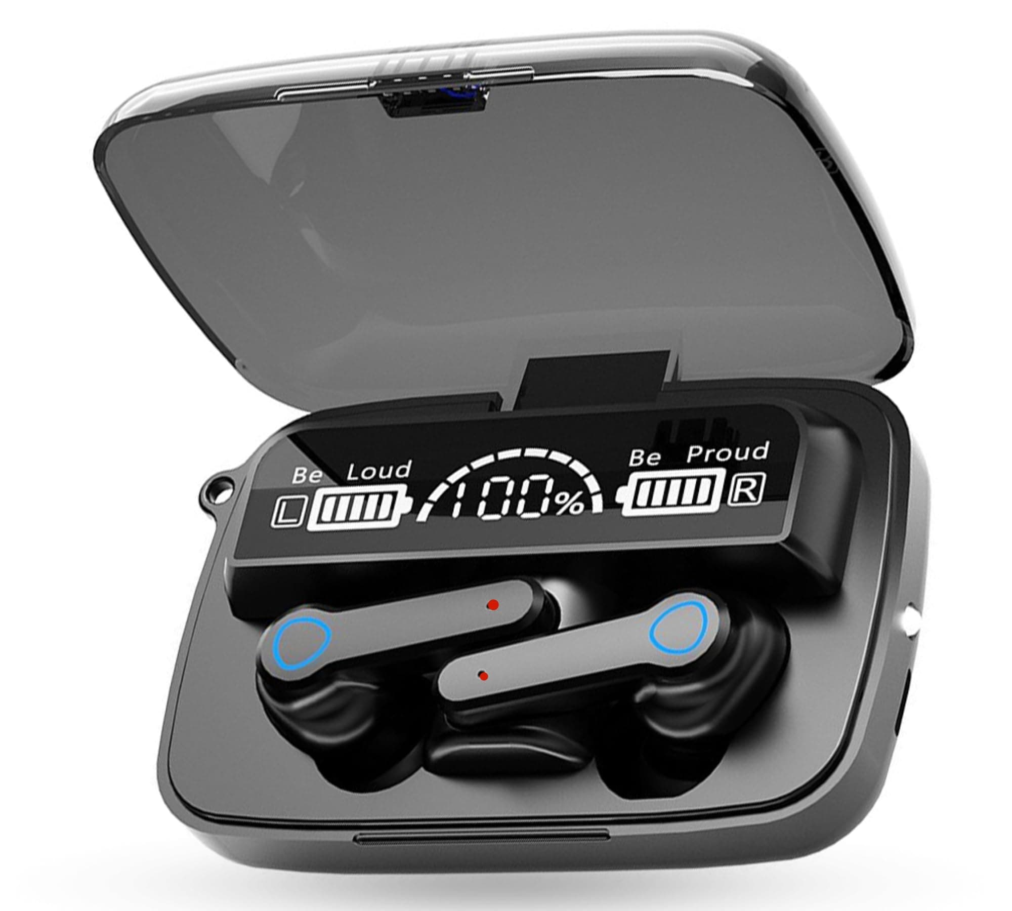 M19 Earbuds Bluetooth Wireless Headphone in Ear with Led Display&Torch BT 5.3 Technology Fast Charging Headset Wireless Earbuds with Noise Cancelling Mic, Bluetooth Headphones