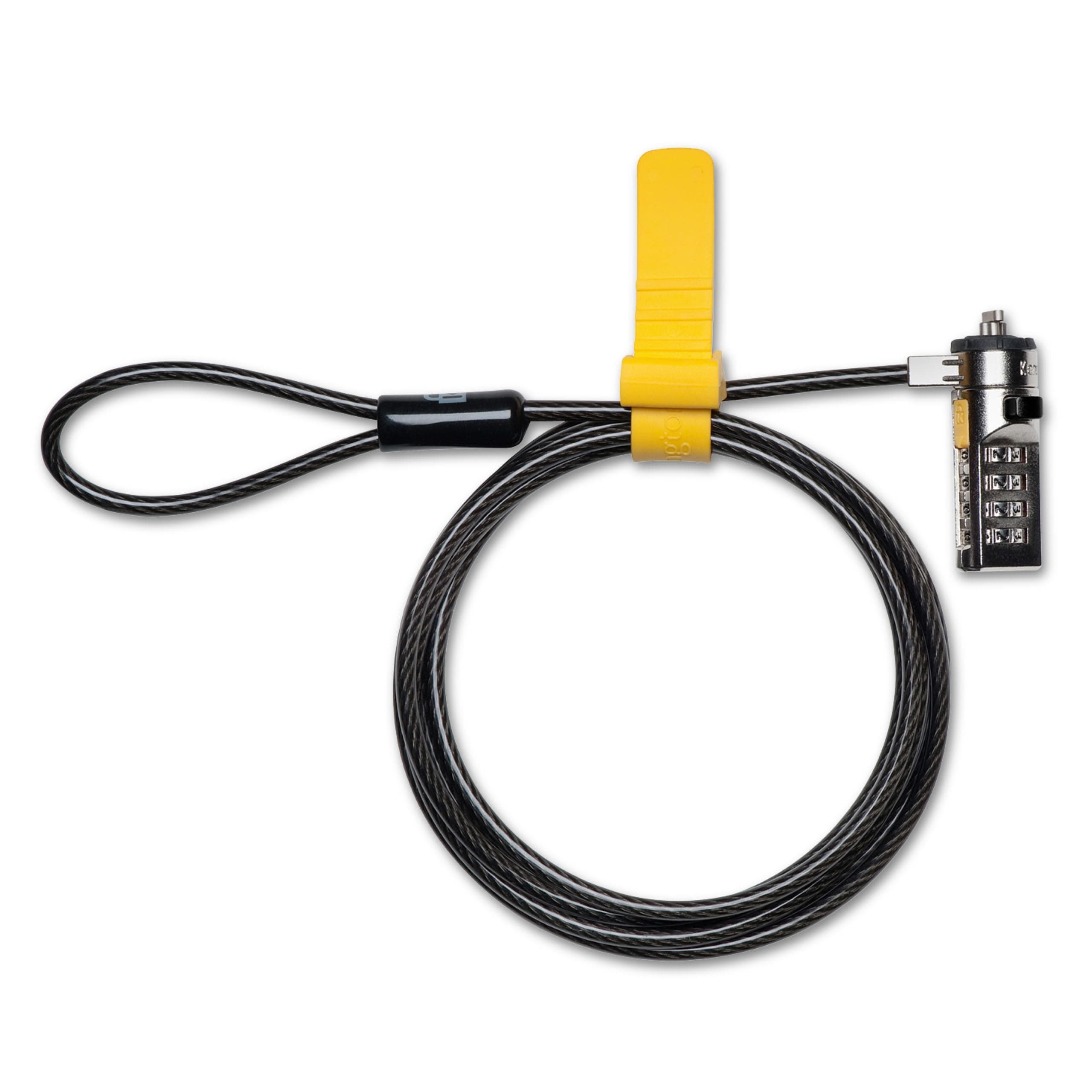 Kensington Combination Cable T-Bar Standard Lock Slot for Laptops, Resettable 4 digit password with 6 Foot Cable, K64673AM