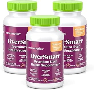 Naturenetics Milk Thistle Liver Cleanse & Support Supplement, 60 Capsules - 80% Silymarin Extract with Artichoke & Dandelion, Supports Liver Enzymes, Energy, & Digestion - Vegan, Gluten-Free, 3 Pack