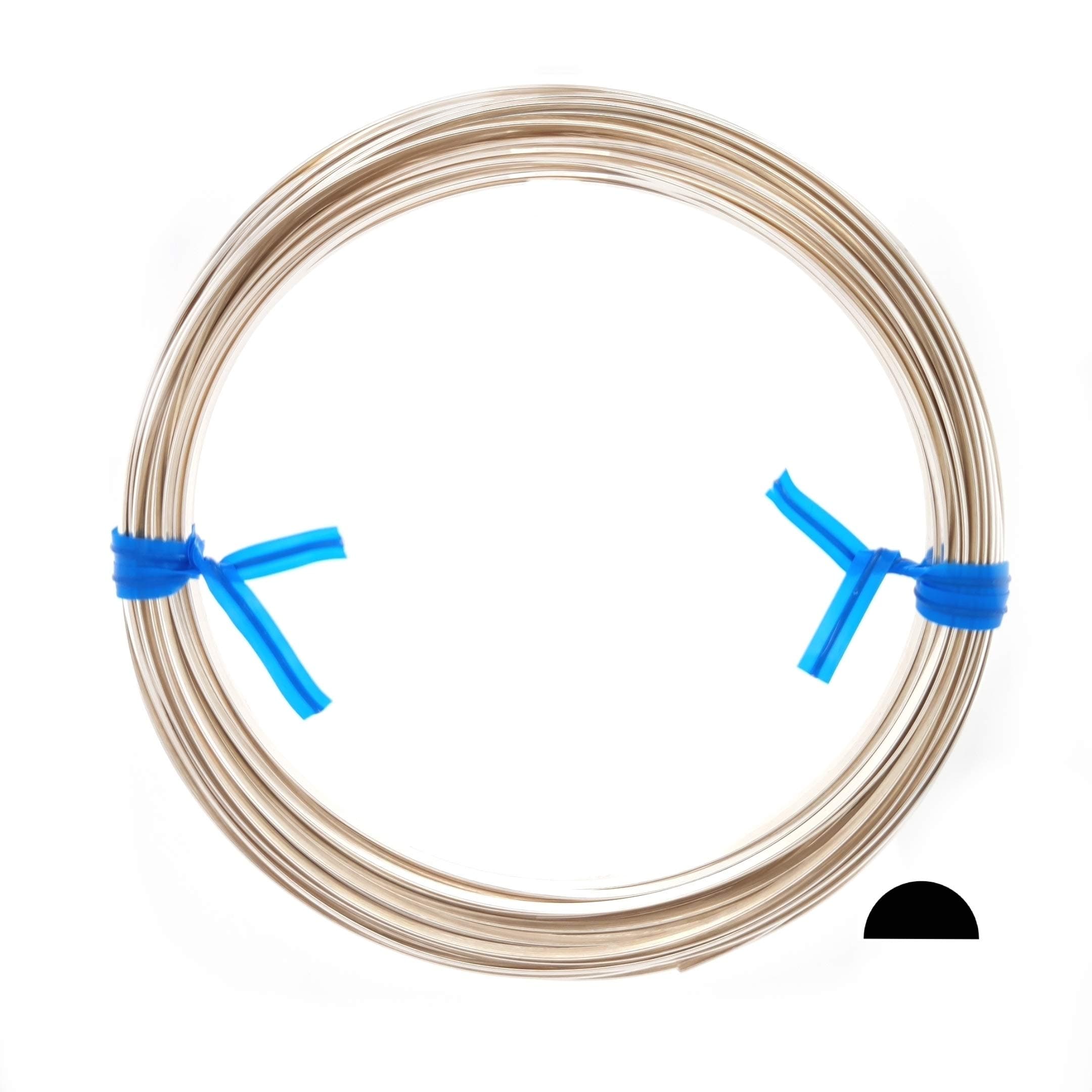 10 Gauge, 925 Sterling Silver Wire, Half Round, Dead Soft - 5FT from Craft Wire