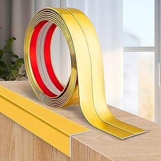 Flexible Wall Corner Protector Moulding Trim Peel and Stick Wall Corner Guards Edge Protector Self Adhesive Molding Trim Strip for Edge Ceiling (Gold, 1.6 in x 20 Ft)