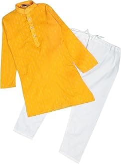 Pro-Ethic Style Developer Boy's Cotton Printed Kurta Pajama For Kid'S s Traditional Dress Kurta Pajama Set