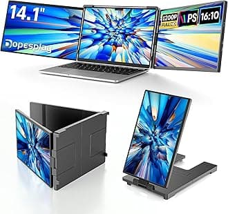 Laptop Screen Extender, 14" Triple Portable Monitor for Laptop, FHD 1200P IPS Screen Extender Monitors for 14"-17.3" Carry a USB flash drive，Plug & Play Compatible with Windows, Mac, Android