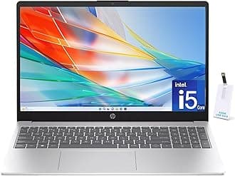 HP 15.6" Laptop, 13th Gen Intel Core i5-1335U, 16GB RAM, 1TB SSD, FHD Anti-Glare Display, Webcam, Numeric Keypad, Wi-Fi, Bluetooth, HDMI, 32GB USB Card, Windows 11 – Silver (US Version)